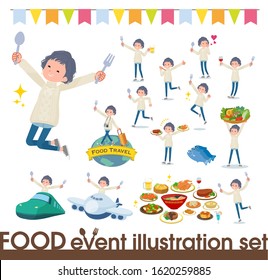 A set of casual fashion women on food events.There are actions that have a fork and a spoon and are having fun.It's vector art so it's easy to edit.

