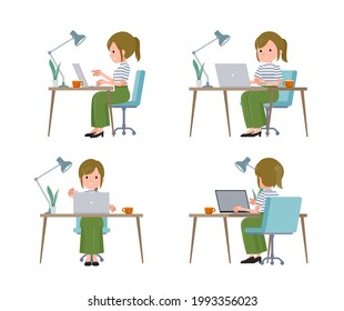 女性 パソコン おしゃれ のイラスト素材 画像 ベクター画像 Shutterstock