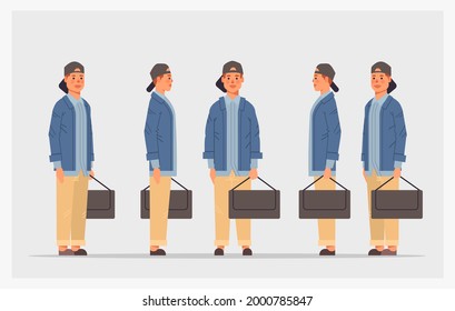 男性 全身 横顔 のイラスト素材 画像 ベクター画像 Shutterstock