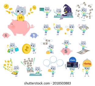 A set of Cat boy with concerning money and economy.It's vector art so it's easy to edit.