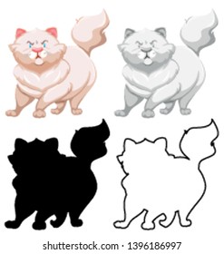 Set of cat character illustration