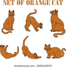 SET OF CAT DESIGNS FOR STICKERS, TAG, LABEL, BRANDING AND PACKAGING