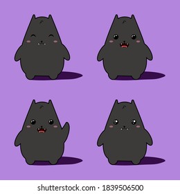 Set of cat in different moods. Vector image in eps format.