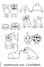 set of cat and dog pairs