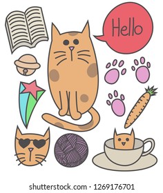 Set of cat doodles 