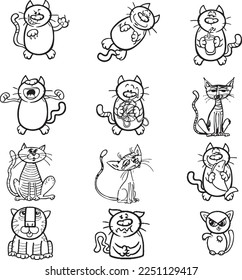 Set of Cat Doodles Characters, Best Doodles Hand Drawn 