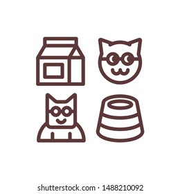 Set of Cat Icon , Vector Illustration
