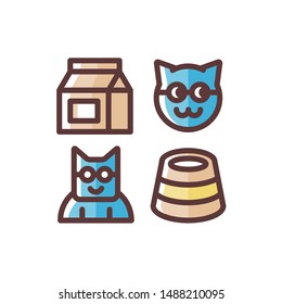 Set of Cat Icon , Vector Illustration