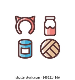 Set of Cat Icon , Vector Illustration