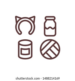 Set of Cat Icon , Vector Illustration