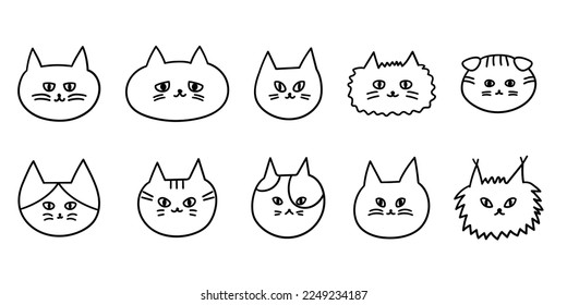 Set of cat, icon, vector illustration