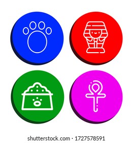 Set of cat icons. Such as Animal, Sarcophagus, Dog food, Ankh , cat icons