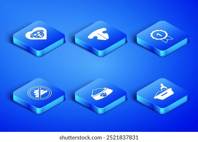 Set Bandeja de arena para gatos con pala, perro de corazón, tazón de comida para mascotas, sin mierda, nariz e icono de símbolo de premio de perro. Vector