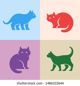 Set of Cat logo. Icon design. Template elements