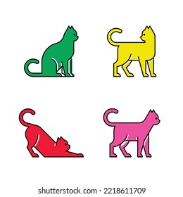 Set of Cat, Cat Logo. Icon design. Template elements