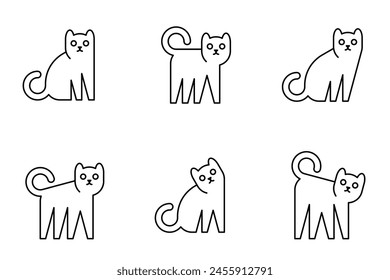 Set of Cat logo. Icon design. Template elements