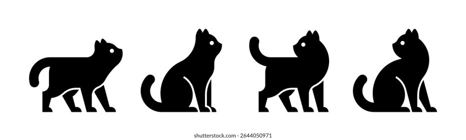 Set of Cat logo. Icon design. Template elements
