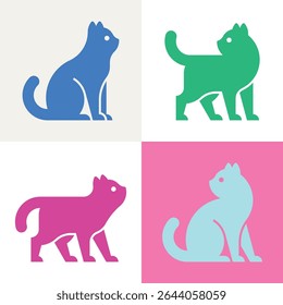 Set of Cat logo. Icon design. Template elements