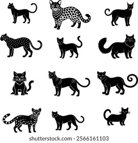 Set of Cat logo vector art design .This is an editable eps vector file.