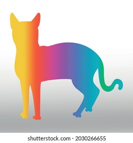 set of cat silhouette gradient, line isolated or logo isolated sign symbol vector, outline and stroke style Collection of high-quality vector illustration, 