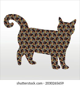 set of cat silhouette pattern, line isolated or logo isolated sign symbol vector, outline and stroke style Collection of high-quality vector illustration, 