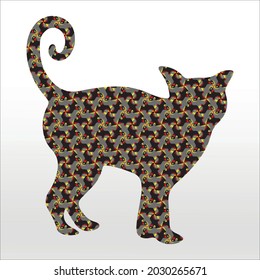 set of cat silhouette pattern, line isolated or logo isolated sign symbol vector, outline and stroke style Collection of high-quality vector illustration, 