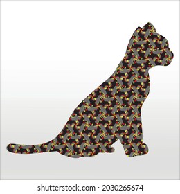 set of cat silhouette pattern, line isolated or logo isolated sign symbol vector, outline and stroke style Collection of high-quality vector illustration, 