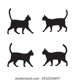 Satz von Katzen Silhouette Vektorgrafik.