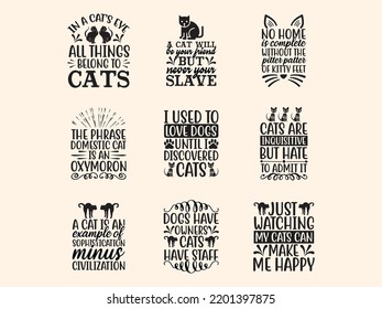 Set of cat  t-shirt design 