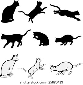 Set of Cat vector silhouettes