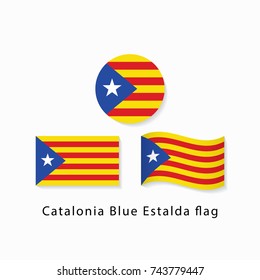 Set of Catalonia flag vector illustration. Referendum Catalonia flag. Independence of Catalonia.