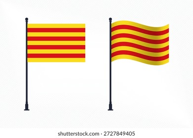 Set of Catalonia Flags Isolated for Independence Day Celebration