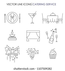 The set of catering icons. Perfect for web sites, advertising, banner.