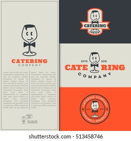 Set of catering logo design templates. Vector illustration.
