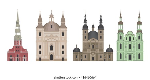 Set of cathedrals