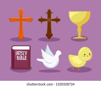 set of catholic religious icons