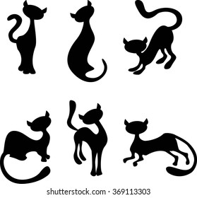 Cat Silhouettes Stock Vector (Royalty Free) 15164689