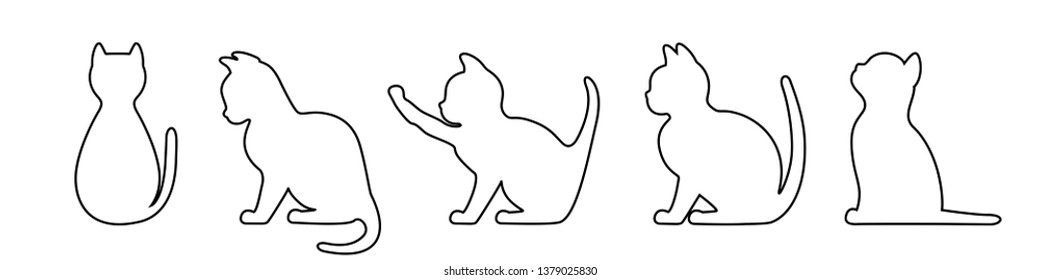 set of cats in different poses