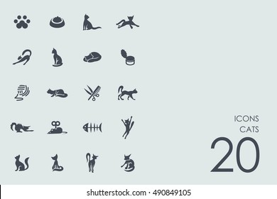 Set of cats icons