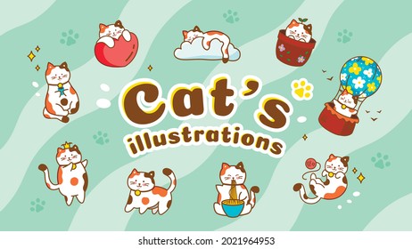 Set of cats illustrations for your designs