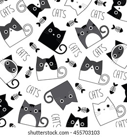 Set of cats on a white background.