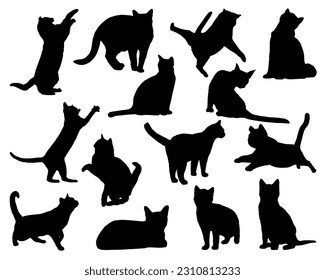 Set of Cats Silhouette, Animal Bundle, Pet