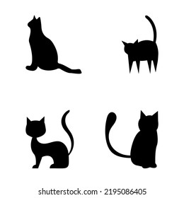 ハロウィンに登場する猫のシルエット デザインプロジェクトのためのハロウィーンの要素とオブジェクト のベクター画像素材 ロイヤリティフリー Shutterstock