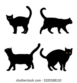 Set of cats silhouettes 
