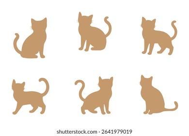 Set of cats Silhouettes on a white background.