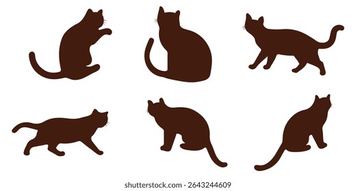 Set of Cats silhouettes Vector illustration