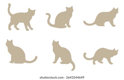 Set of Cats silhouettes Vector illustration