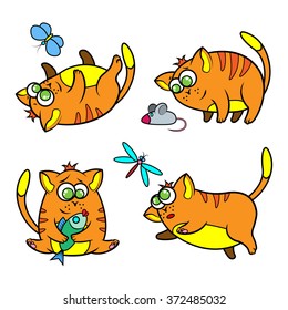 Set of cats.Vector illustration.