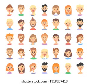 Set Caucasian Male Female Characters Cartoon Stock Vector (Royalty Free ...