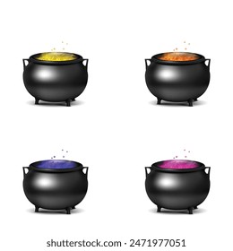 set of cauldron gold pots
